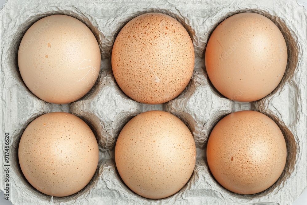 Close-up image of chicken eggs neatly arranged in a carton. The eggs are brown and white.. Beautiful simple AI generated image in 4K, unique. Close-up image of chicken eggs neatly arranged in a carton. The eggs are brown and white.. Beautiful simple AI generated image in 4K, unique.