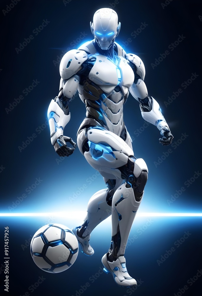 3d robot design with football 3d robot design with football