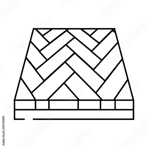 parquet floor line icon vector. parquet floor sign. isolated contour symbol black illustration