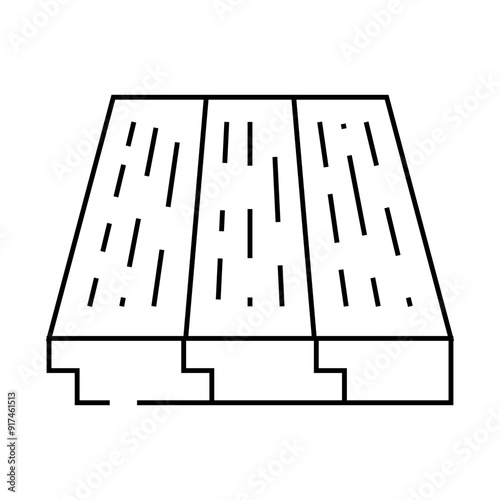 wood layer floor line icon vector. wood layer floor sign. isolated contour symbol black illustration