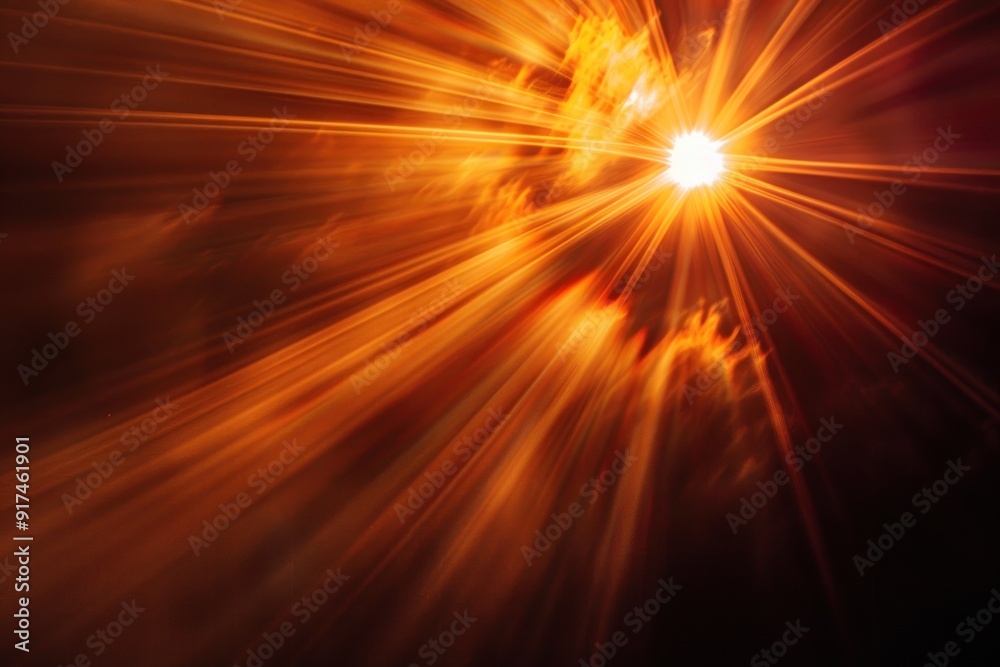 Abstract golden rays of light shining through clouds, creating a dramatic and warm visual effect. Abstract golden rays of light shining through clouds, creating a dramatic and warm visual effect.