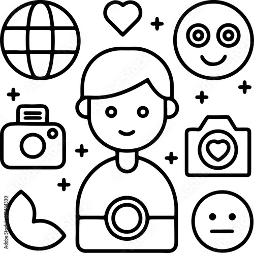 flat icons for web and mobile applications photo