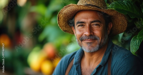 A male agronomist farmer in a tobacco field