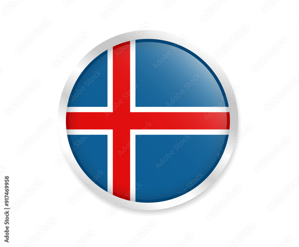 Flag of Iceland. Round flag. Flag icon. Circle flag icon logo vector illustration EPS Flag of Iceland. Round flag. Flag icon. Circle flag icon logo vector illustration EPS