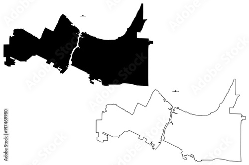 Green Bay City, Wisconsin (United States cities, United States of America, us, usa city) map vector illustration, scribble sketch City of Green Bay map