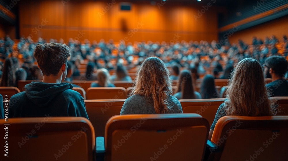 Attendees at Business Training or Seminar in Auditorium, Ideal for Professional and Educational Visuals, Generative AI Attendees at Business Training or Seminar in Auditorium, Ideal for Professional and Educational Visuals, Generative AI