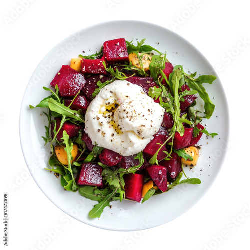 Beet and Burrata Salad Isol...