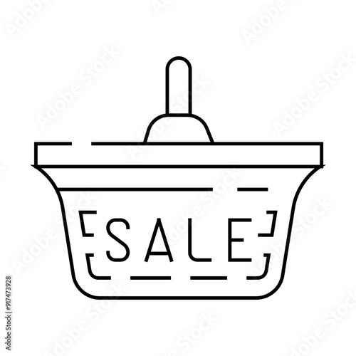 ceiling lamp sale line icon vector. ceiling lamp sale sign. isolated contour symbol black illustration