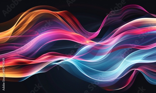 abstract wave background with smooth gradients bright colors dynamic elegant modern Generate AI