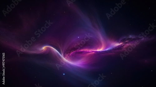 Cosmic purple wave drifting through a starlit night sky 