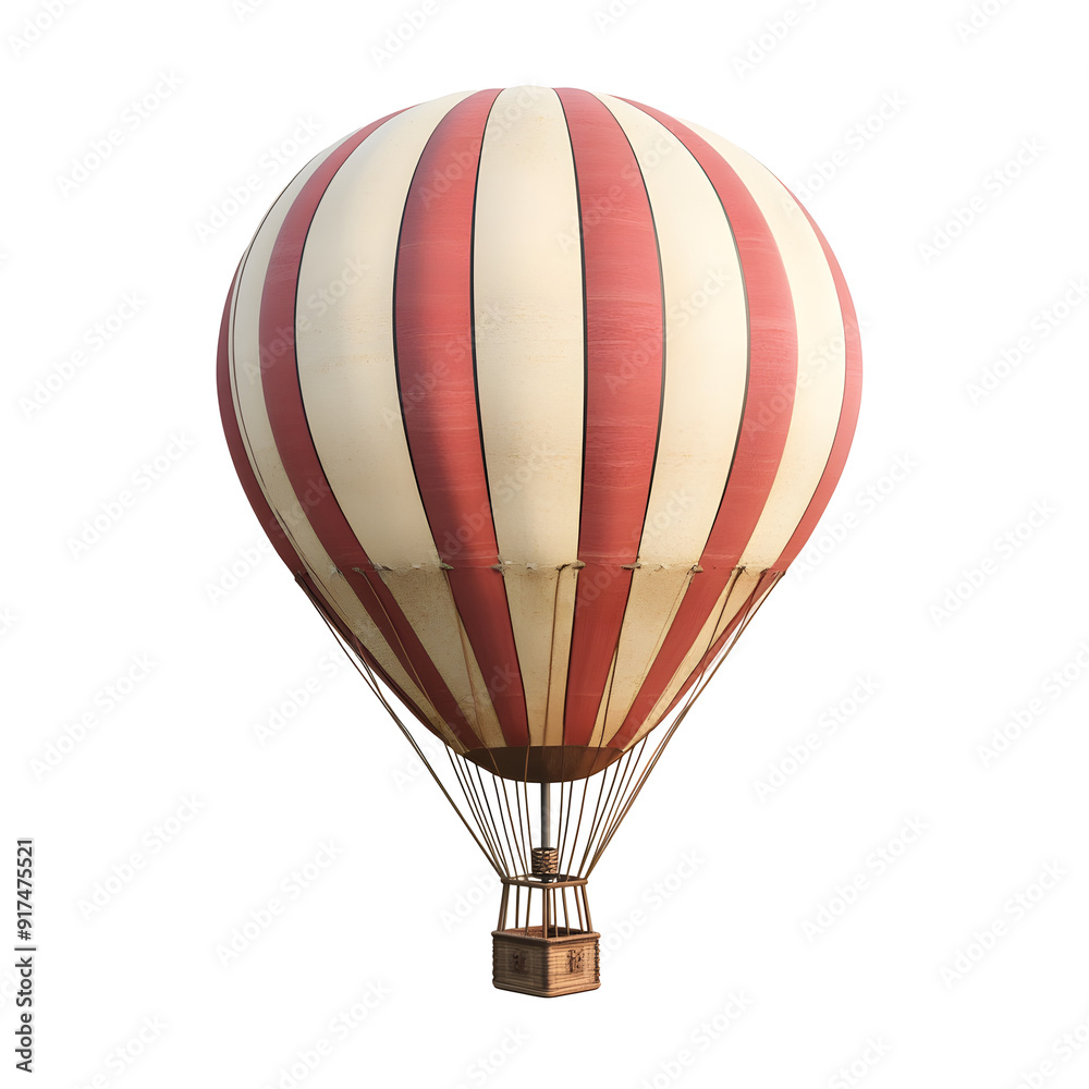 Fototapeta premium Vintage hot air balloon flying in the sky, cut out
