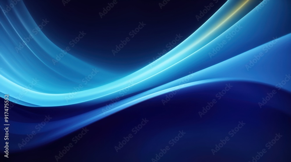 Curves of blue flowing gracefully across a digital abstract canvas 