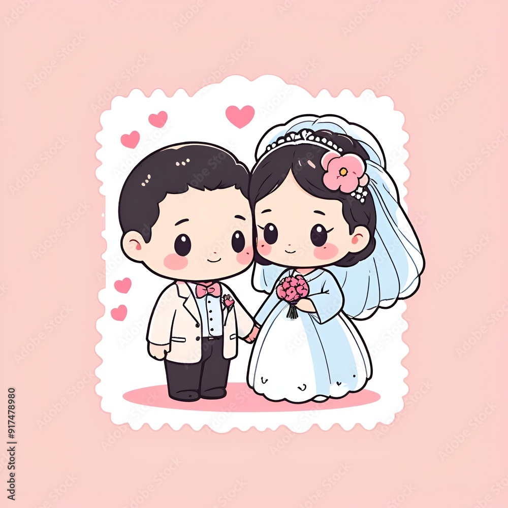 A couple in a wedding dress and suit holding hands and a bouquet