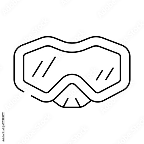 diving mask line icon vector. diving mask sign. isolated contour symbol black illustration