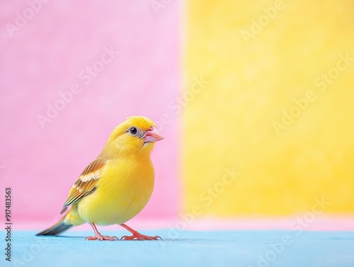 Canary isolated on colorful background photo