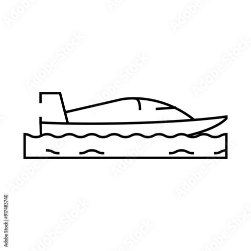 powerboating water sport line icon vector. powerboating water sport sign. isolated contour symbol black illustration