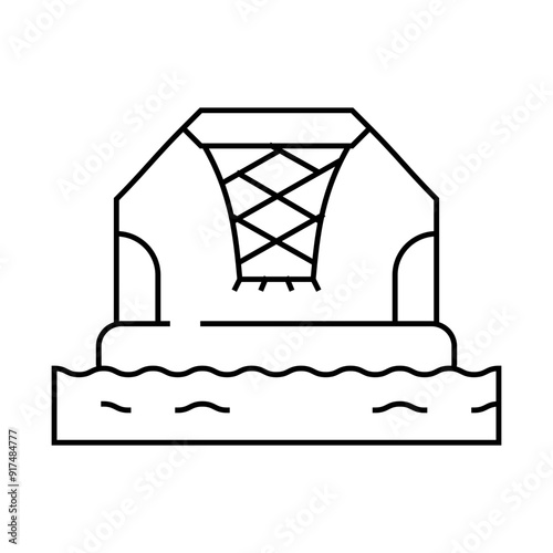 water basketball line icon vector. water basketball sign. isolated contour symbol black illustration