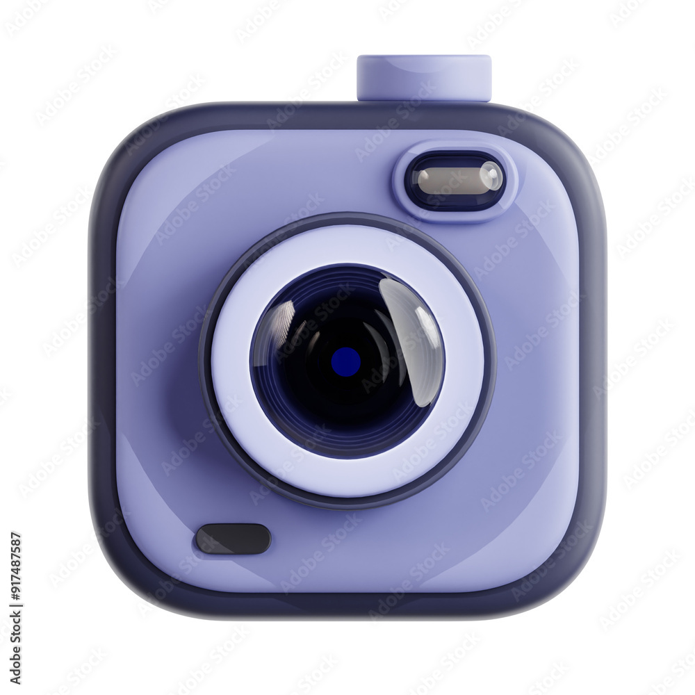3D Icon of Camera Symbol for User Interface Design. 3D Rendering. 3D Icon of Camera Symbol for User Interface Design. 3D Rendering.