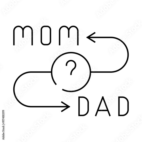 searching mom or dad after divorce line icon vector. searching mom or dad after divorce sign. isolated contour symbol black illustration