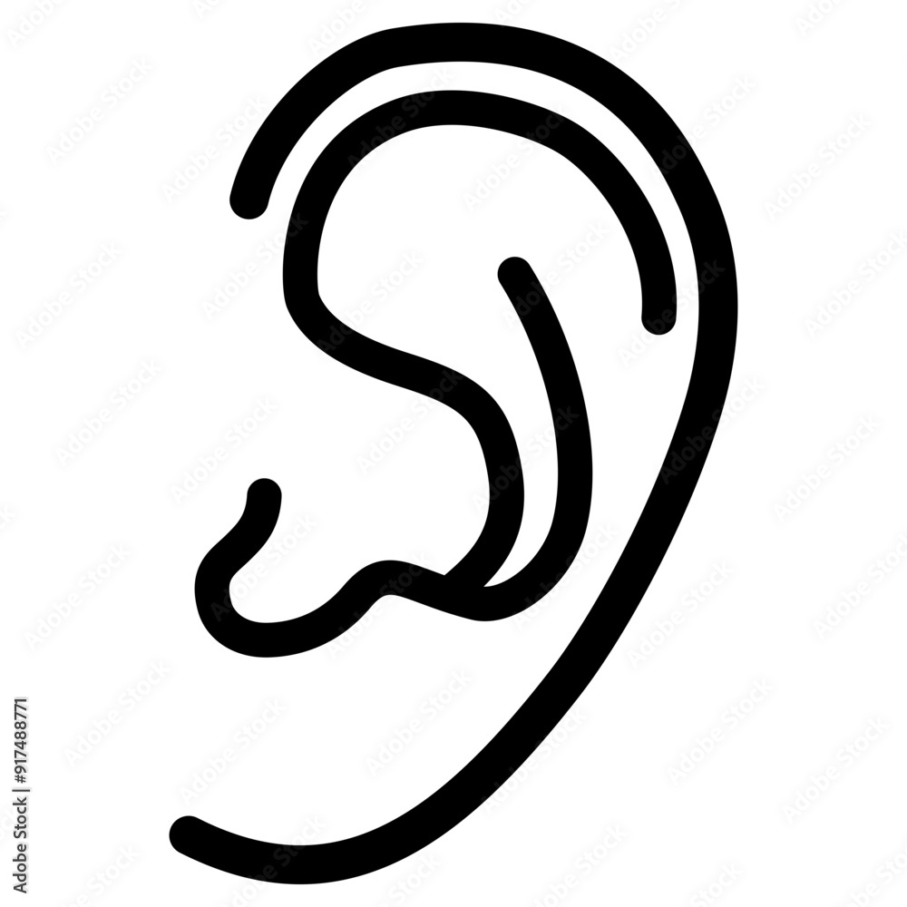 Ear Line Icon Vector Illustration 