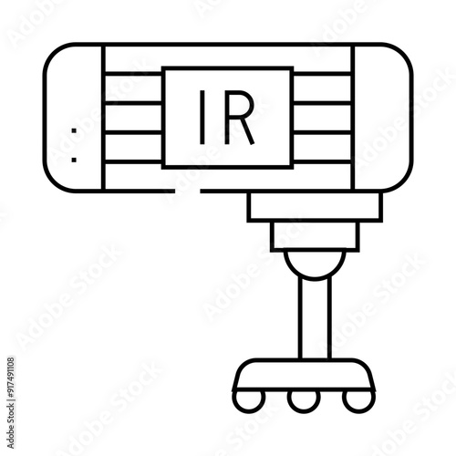 infrared waves equipment line icon vector. infrared waves equipment sign. isolated contour symbol black illustration