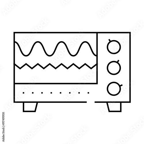 electromagnetic waves checking equipment line icon vector. electromagnetic waves checking equipment sign. isolated contour symbol black illustration