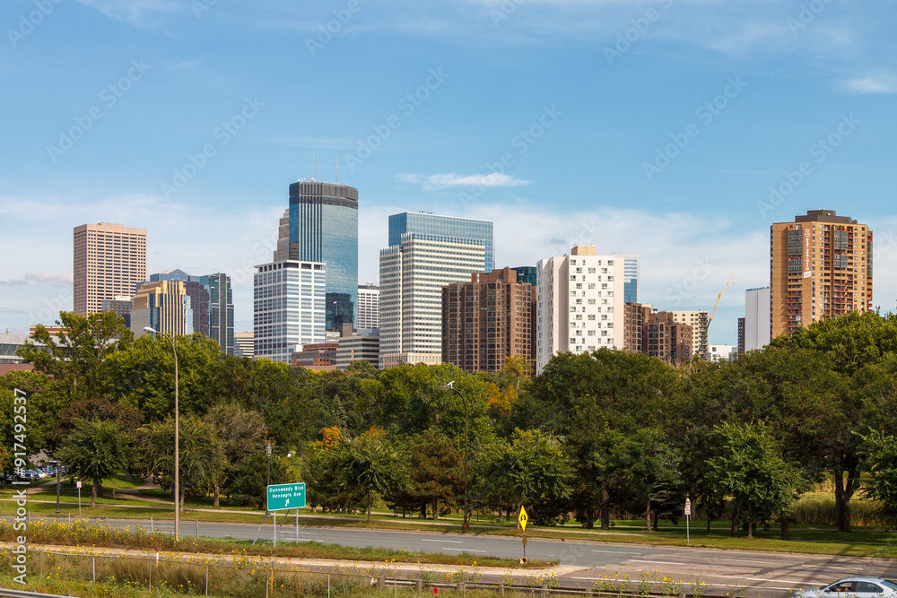 Obraz premium Modern Buildings,. Minneapolis, Minnesota, United States.