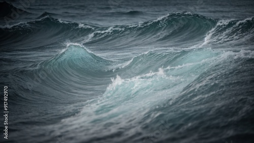 Twinkling digital wave generated from floating particles on a dark background 