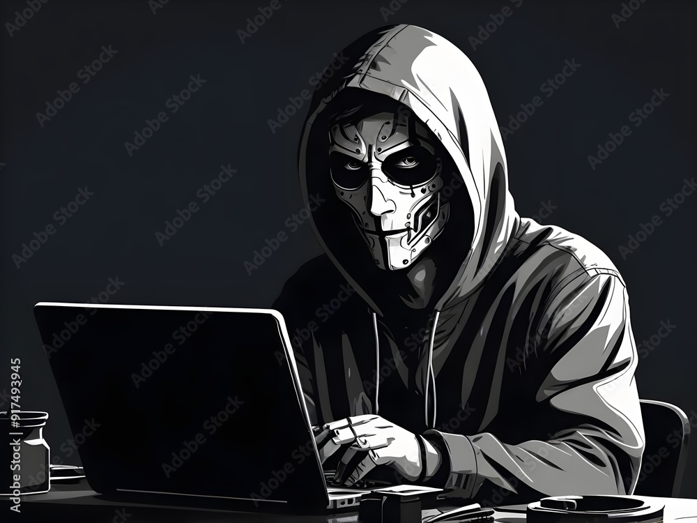 Hacker vector assets isolated flat simple style vector illustration. Generative AI. Hacker vector assets isolated flat simple style vector illustration. Generative AI.