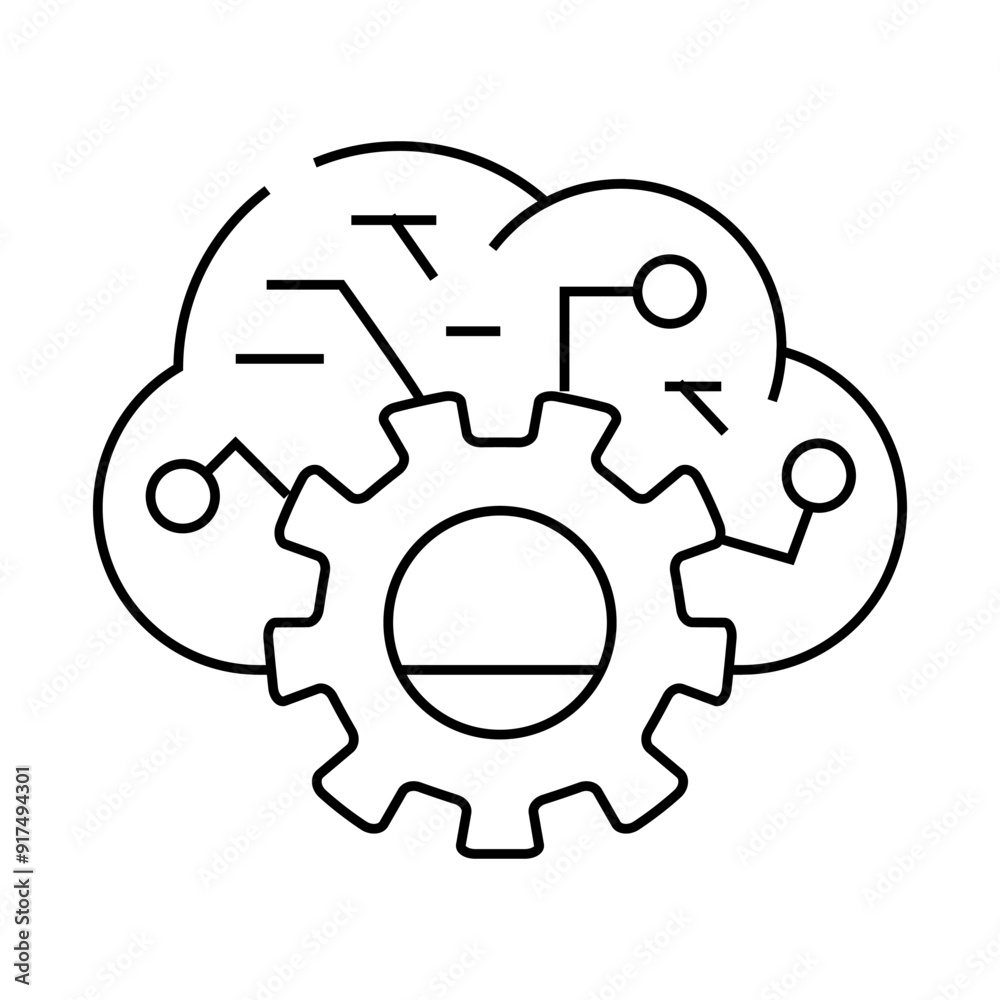 cloud data erp line icon vector. cloud data erp sign. isolated contour symbol black illustration cloud data erp line icon vector. cloud data erp sign. isolated contour symbol black illustration