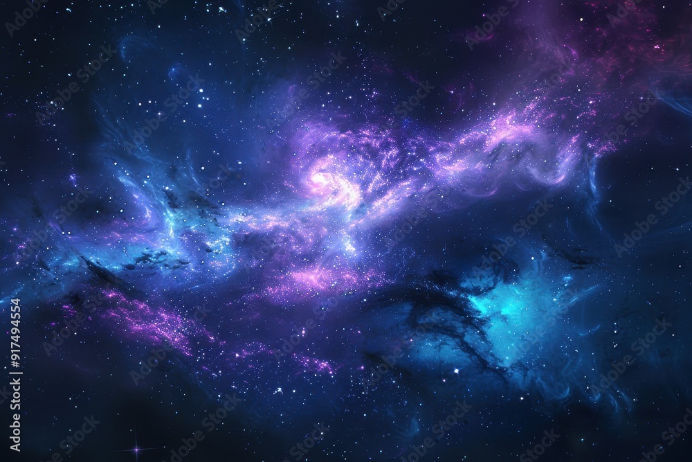 Glowing Nebula and Stars in the Cosmos