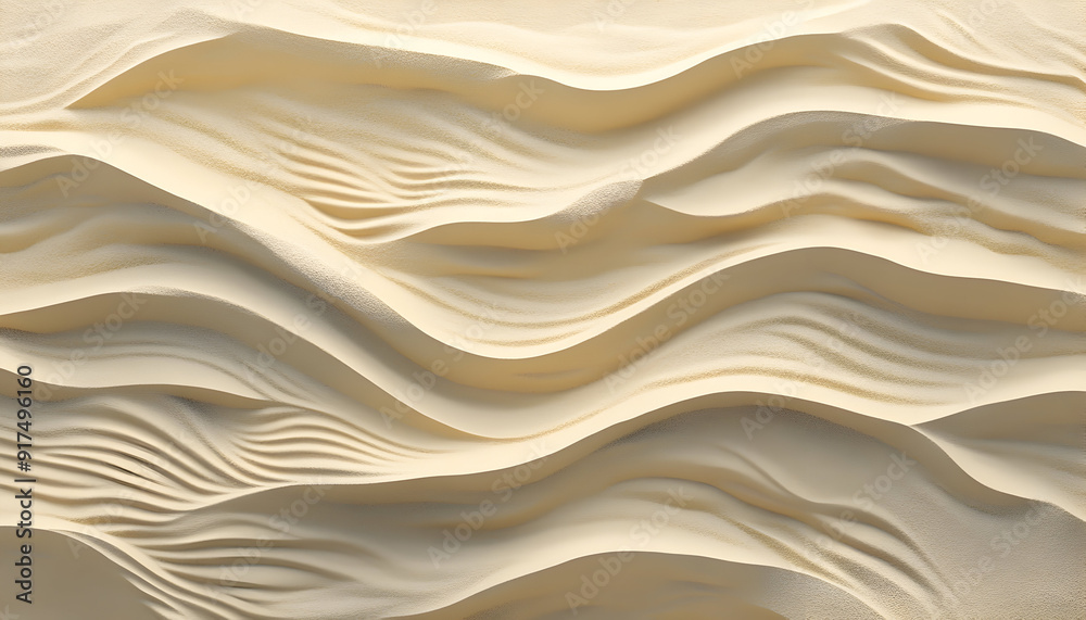 Illustration of a rippling sand surface, capturing the texture and pattern of dry sand in a natural setting