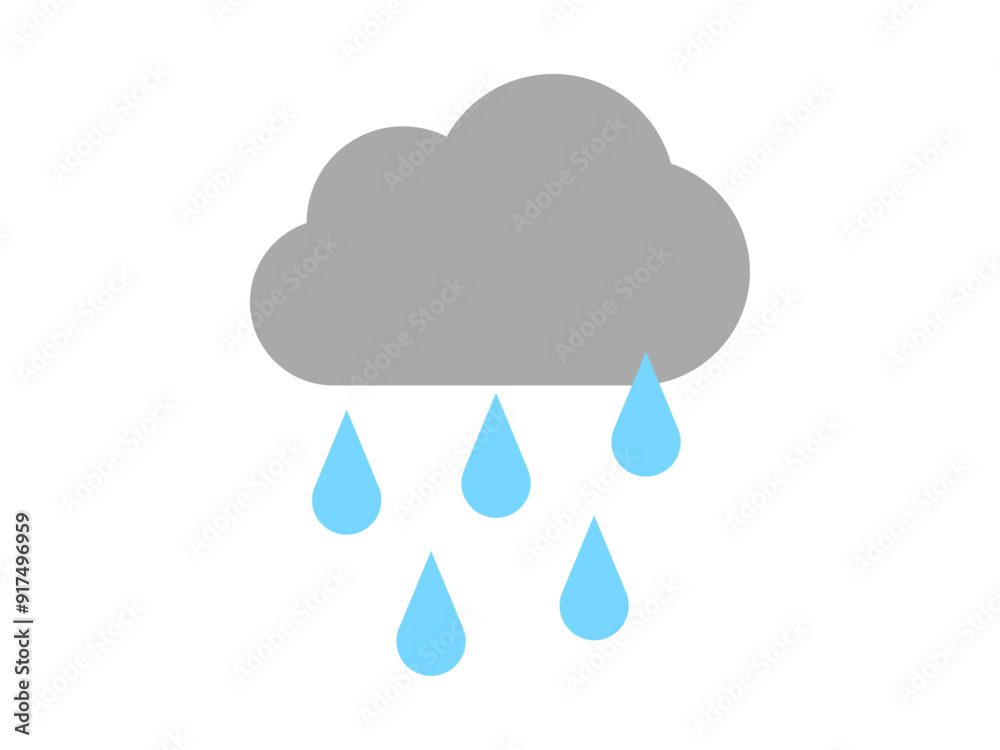 シンプル雨雲マークA シンプル雨雲マークA
