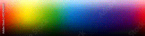 Pixelated rainbow color picker gradient background with dithering effect. Colorful vintage retro pixel art color tone picker with transitions from black to white. Vector illustration in 8-bit style