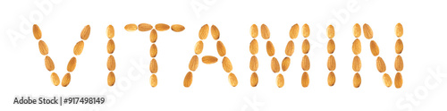 vitamin word by almonds letter