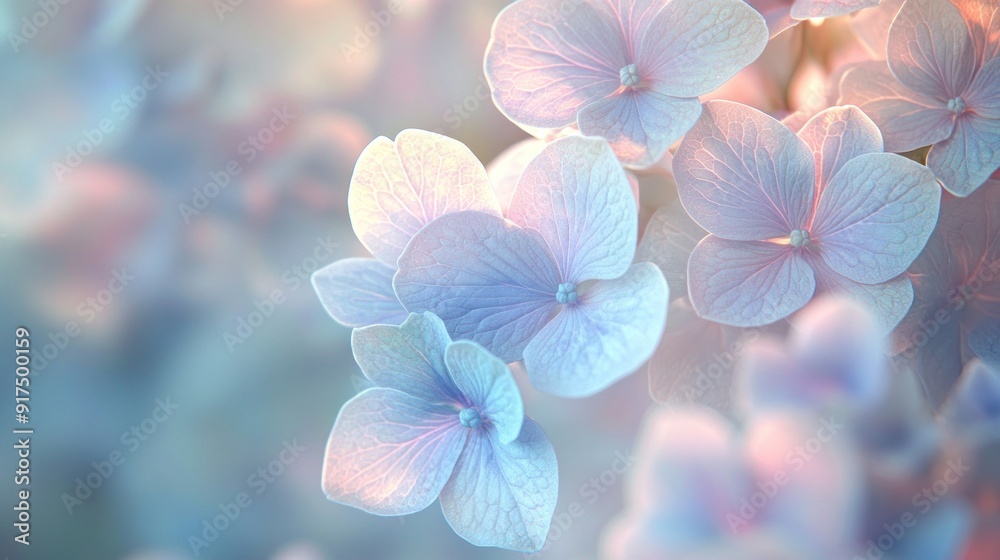 Delicate Blue and Pink Hydrangea Petals in Soft Focus Delicate Blue and Pink Hydrangea Petals in Soft Focus
