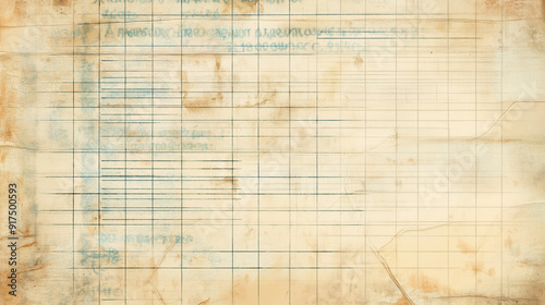 Distressed vintage ledger paper background photo