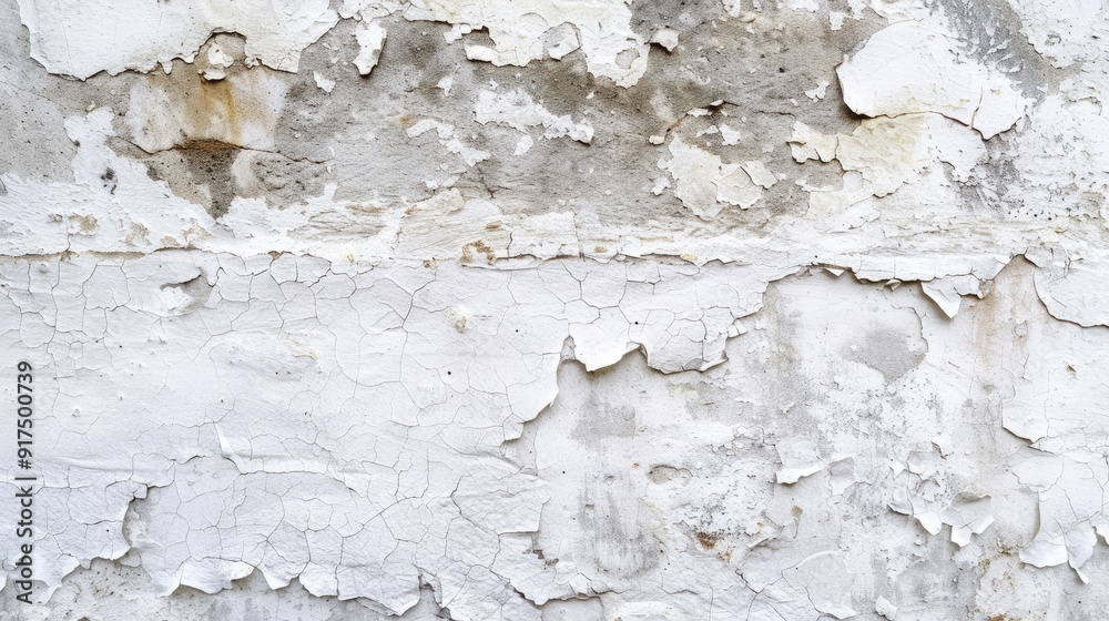 White Weathered Paint on Concrete Wall Texture Background with Text Space. White Weathered Paint on Concrete Wall Texture Background with Text Space.
