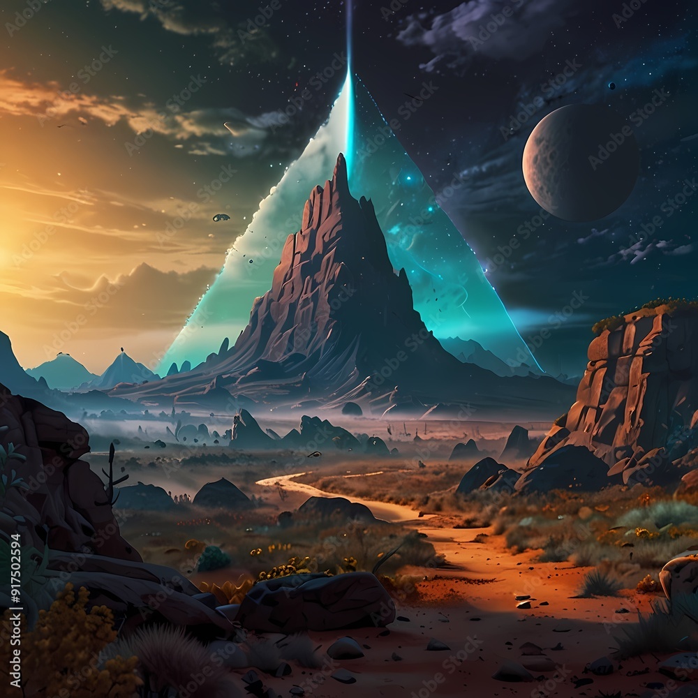 Alien Planet Landscape with Otherworldly Terrain and Exotic Flora – A ...