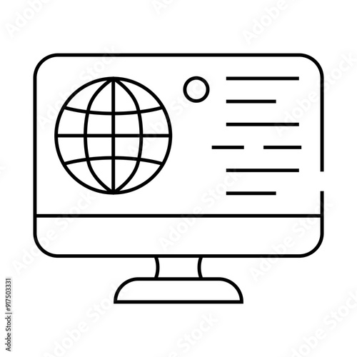 internet global network line icon vector. internet global network sign. isolated contour symbol black illustration
