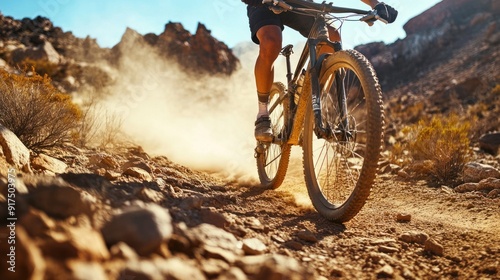 Mountain Biking in Desert Landscape