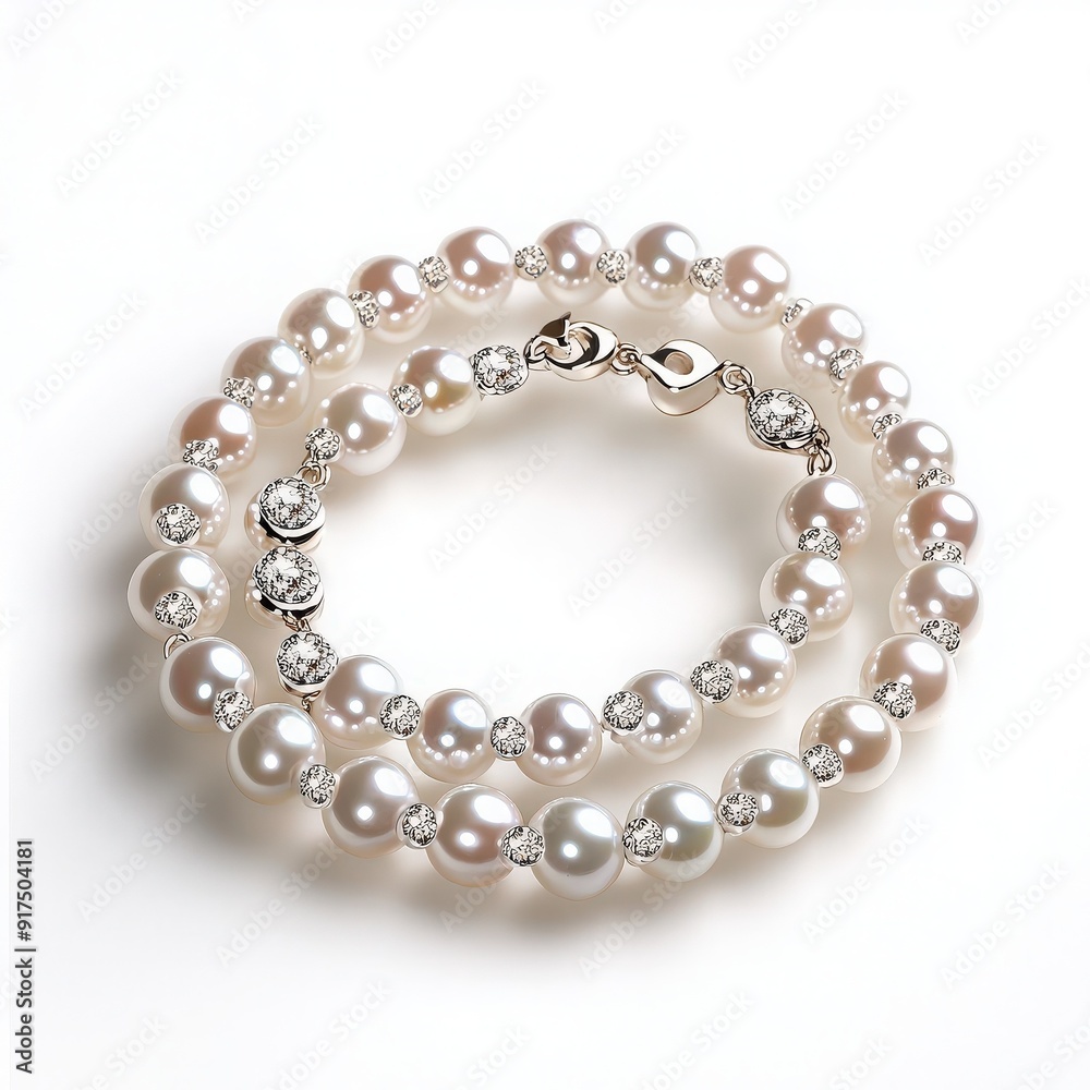 Elegant pearl bracelet adorned with sparkling crystals, perfect for adding charm to any outfit or special occasion. Elegant pearl bracelet adorned with sparkling crystals, perfect for adding charm to any outfit or special occasion.