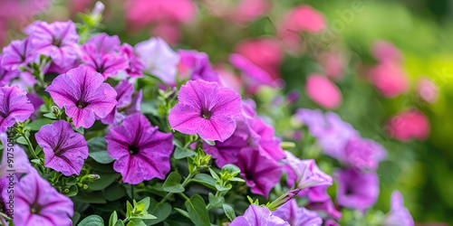 Vibrant Purple Flowers Blooming in Sunlight
