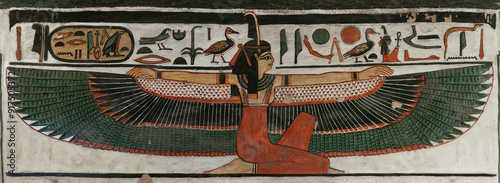 The goddess Maat in queen Nefertari tomb. Luxor. Egypt. photo