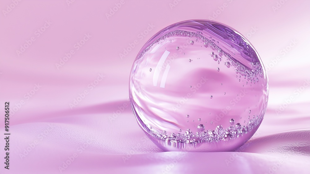 Elegant Pink Bubble Sitting on a Soft Surface Elegant Pink Bubble Sitting on a Soft Surface