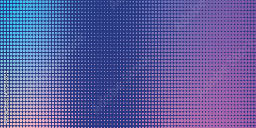 Dither Pattern Bitmap Texture Halftone Angled Gradient Vector Wide Abstract Background. Glitch Screen With Flicker Pixels Effect Wide Backdrop.