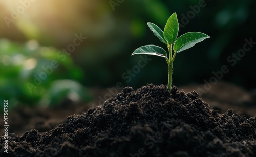 young plant growing in soil