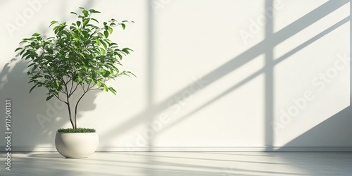 Minimalist Interior Design Elegant White Room Plant