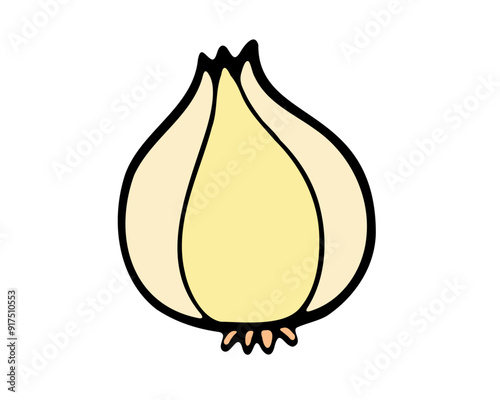 Simple and cute wind onion illustration