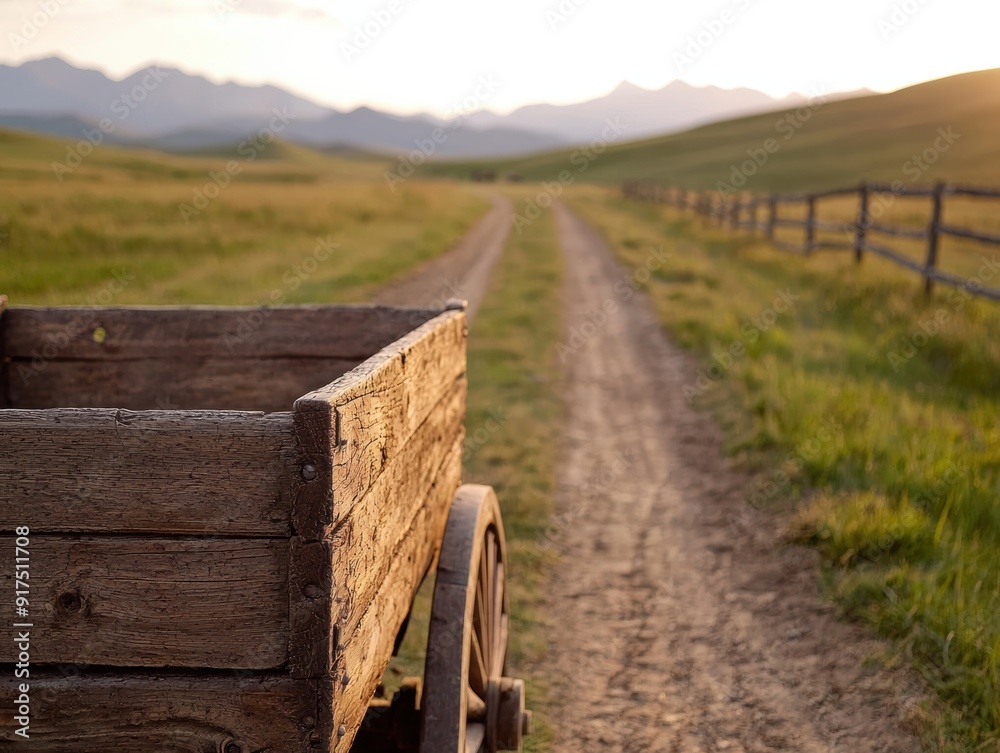 Fototapeta premium Rustic dirt road through scenic countryside landscape